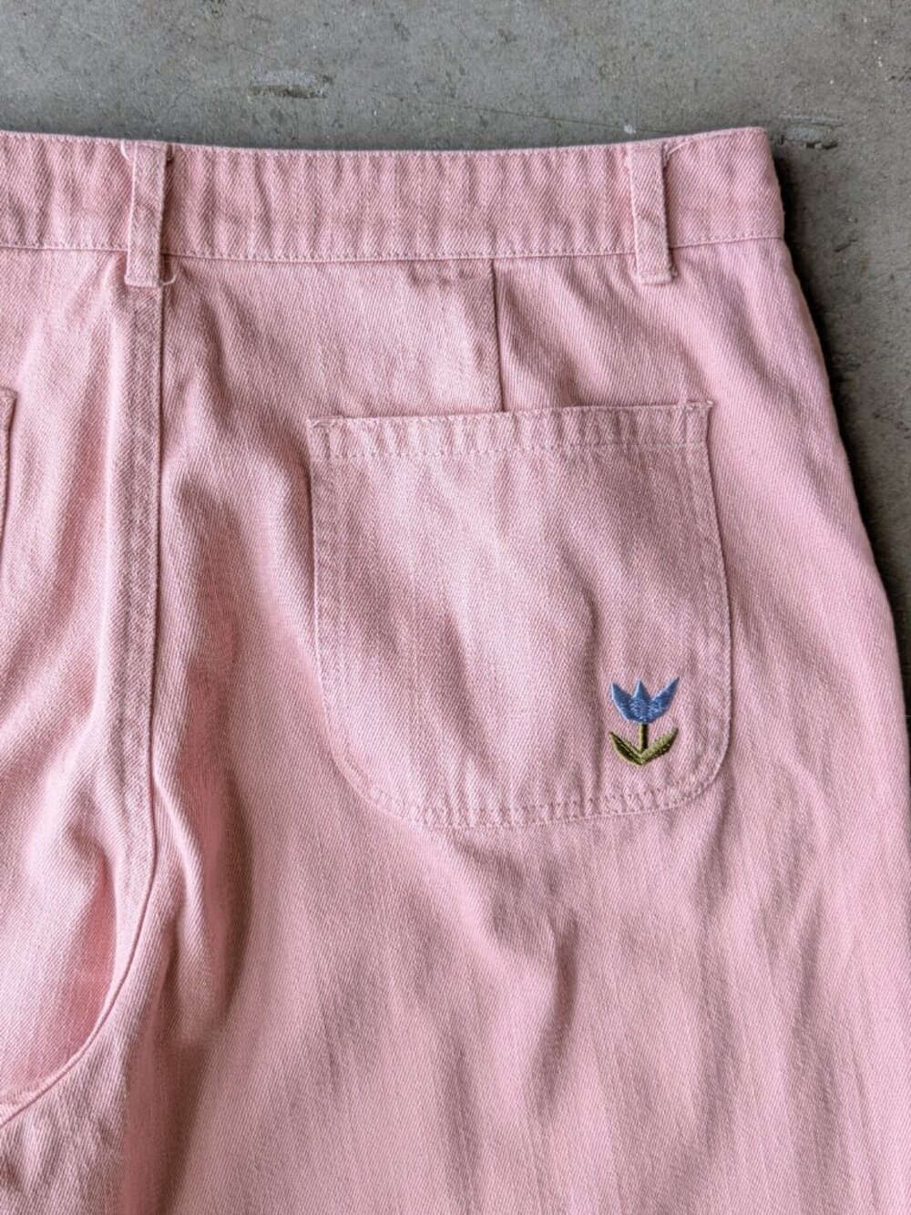 Modcloth x Princess Highway Chain of Wildflowers Embroidered Jeans Pink size 16 - Picture 8 of 9